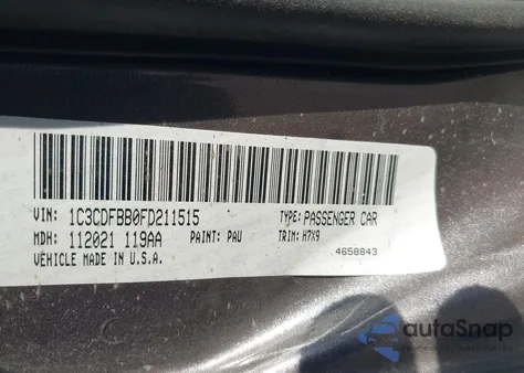 2015 Dodge Dart Sxt z USA, uszkodzony, nr VIN 1C3CDFBB0FD211515